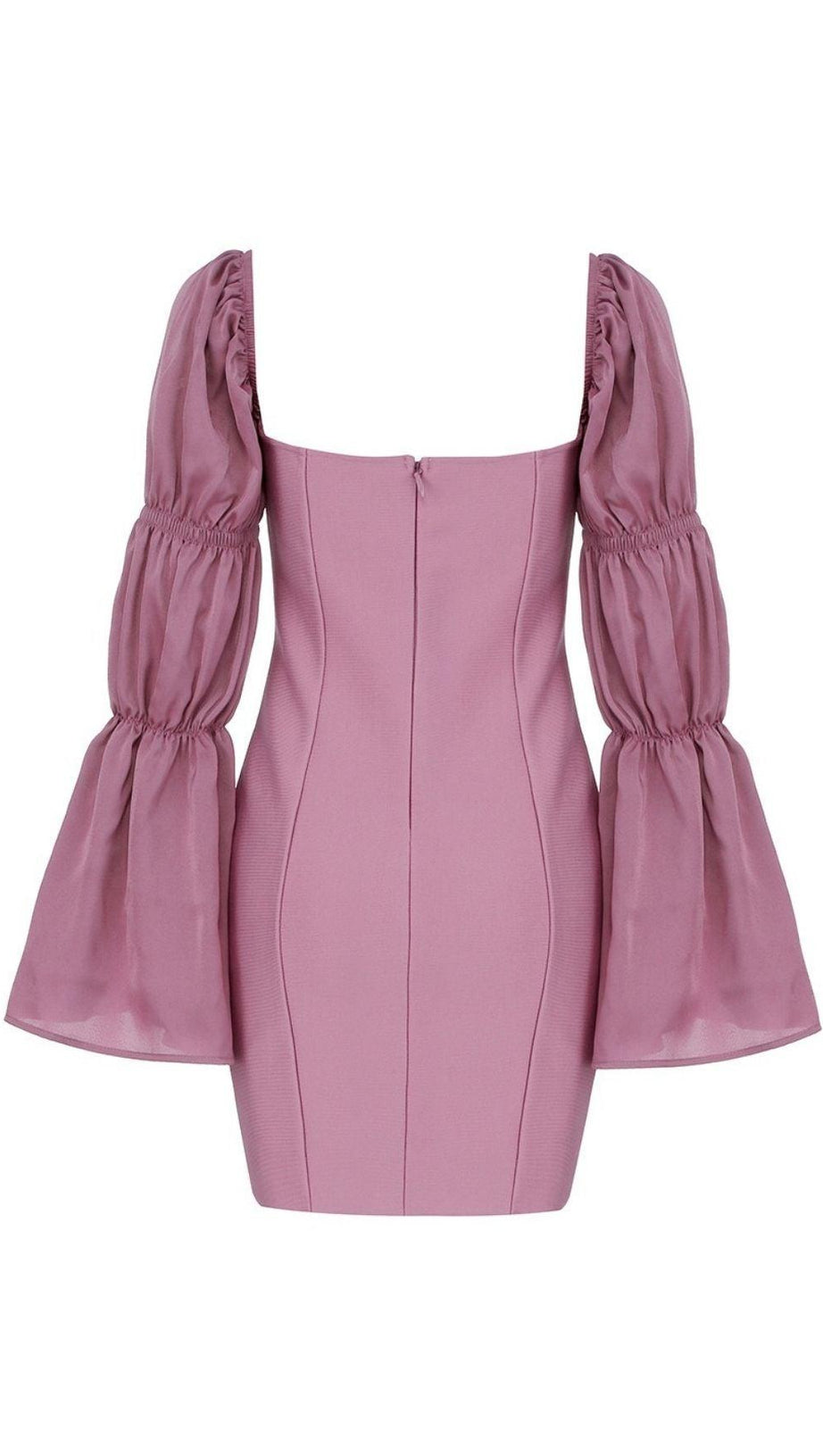 PINK PUFF SLEEVE MINI DRESS