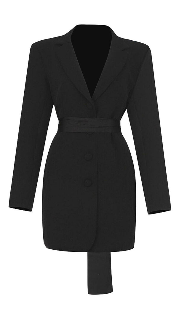 AIIZIE BLACK PLUNGE JECKET MINI DRESS - product image