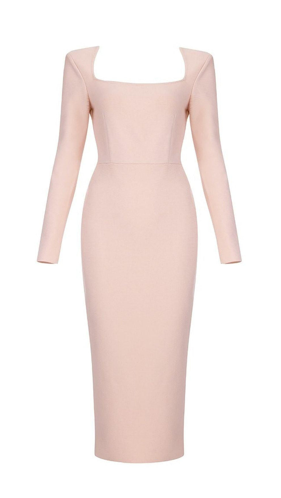 ROSA LANGÄRMELIGES MIDIKLEID