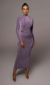 VIOLET RUCHED KNIT MAXI DRESS