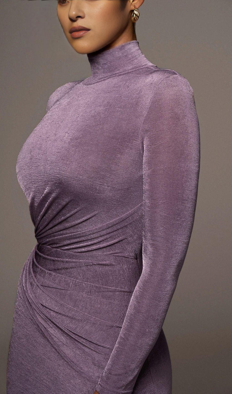 VIOLET RUCHED KNIT MAXI DRESS