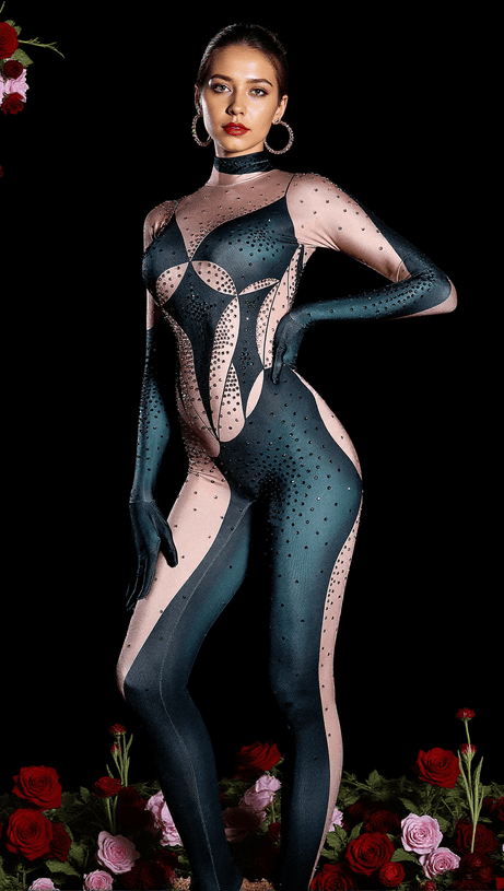 TUTA A COLLO ALTO IN RETE DIAMANTI ISABELLA