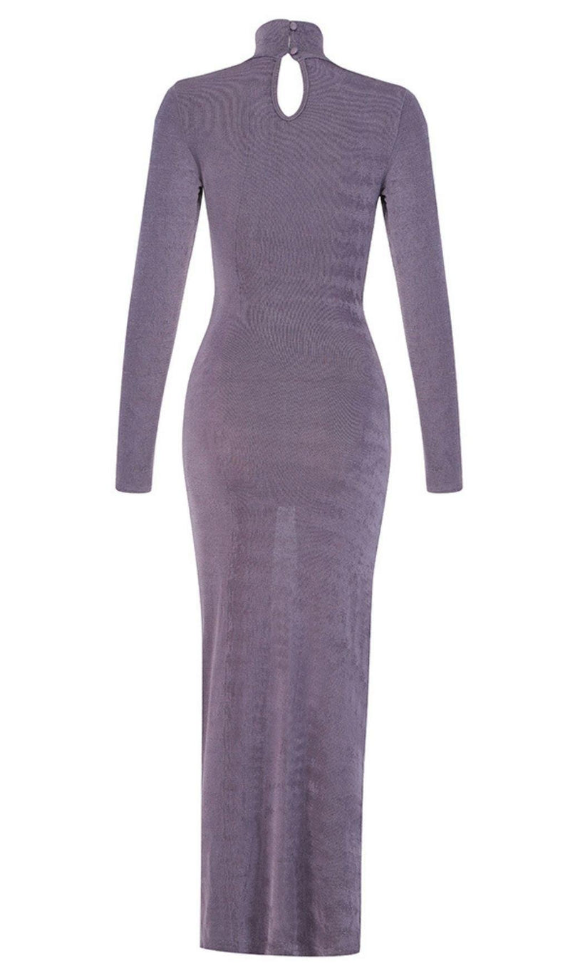 VIOLET RUCHED KNIT MAXI DRESS