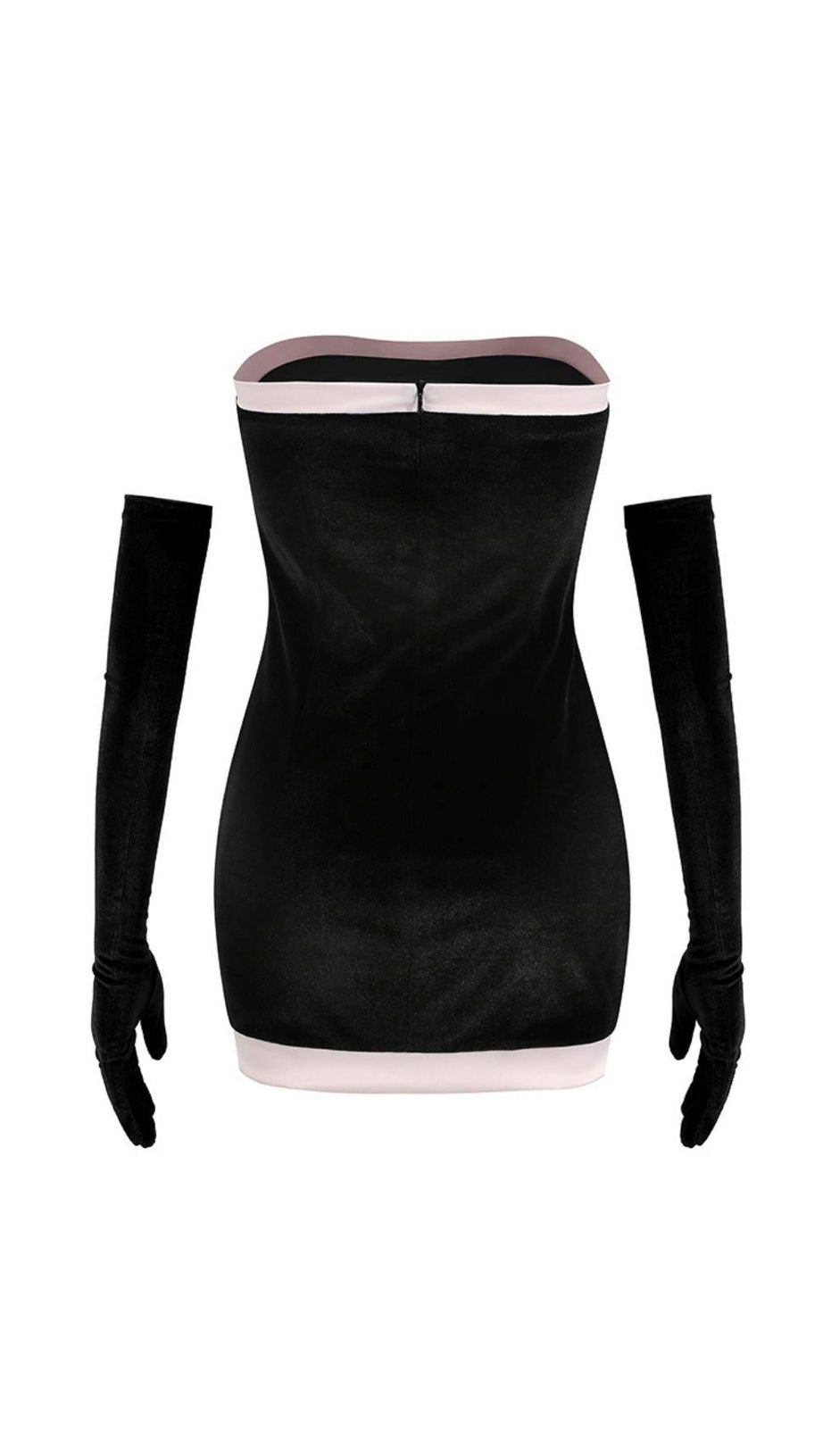 BLACK VELVET BODYCON MINI DRESS