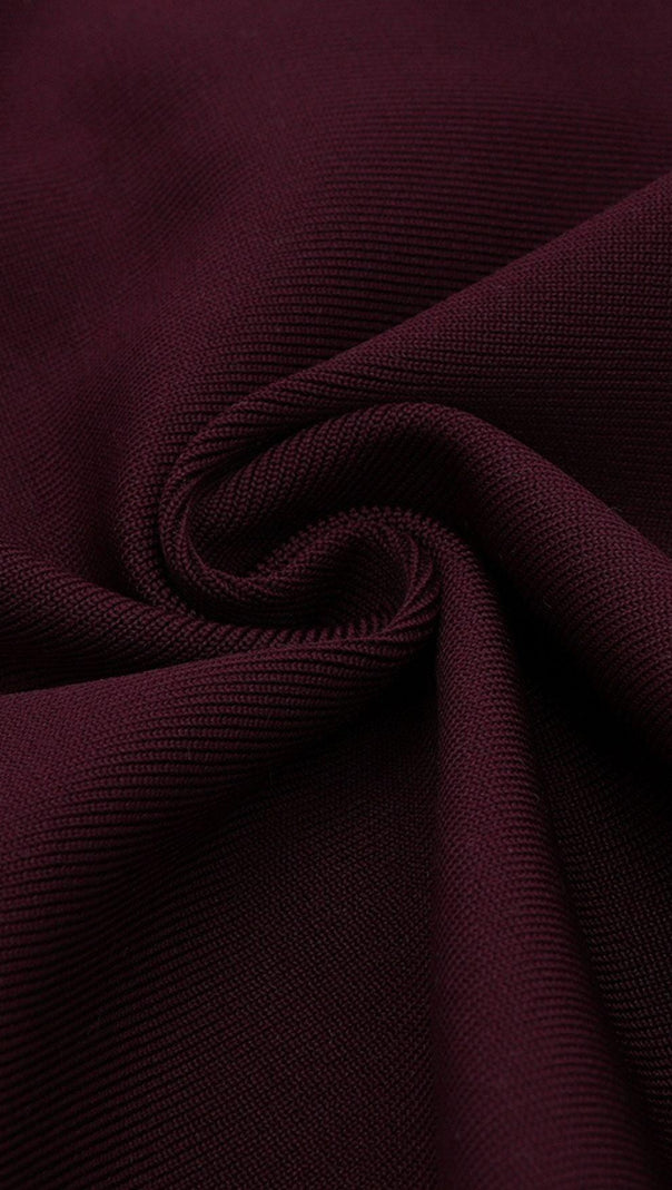 AIIZIE CHERRY STRAPLESS BANDAGE MIDI DRESS - product image