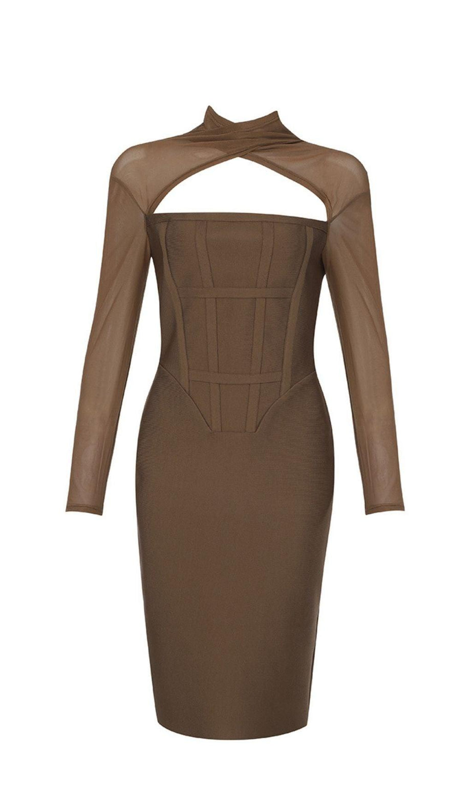 ABITO MIDI CON MANICHE IN FILATO TAWNY