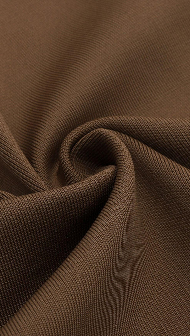 AIIZIE TAWNY YARN SLEEVE BANDAGE MIDI DRESS - product image