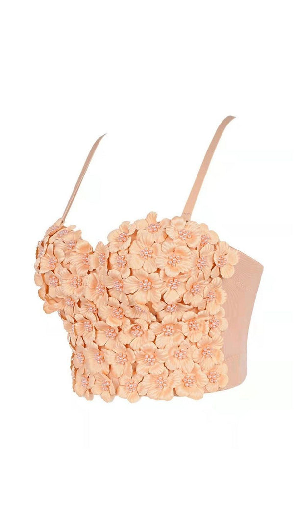 AIIZIE OLSC KHAKAI FLOWER CORSET TOP - product image