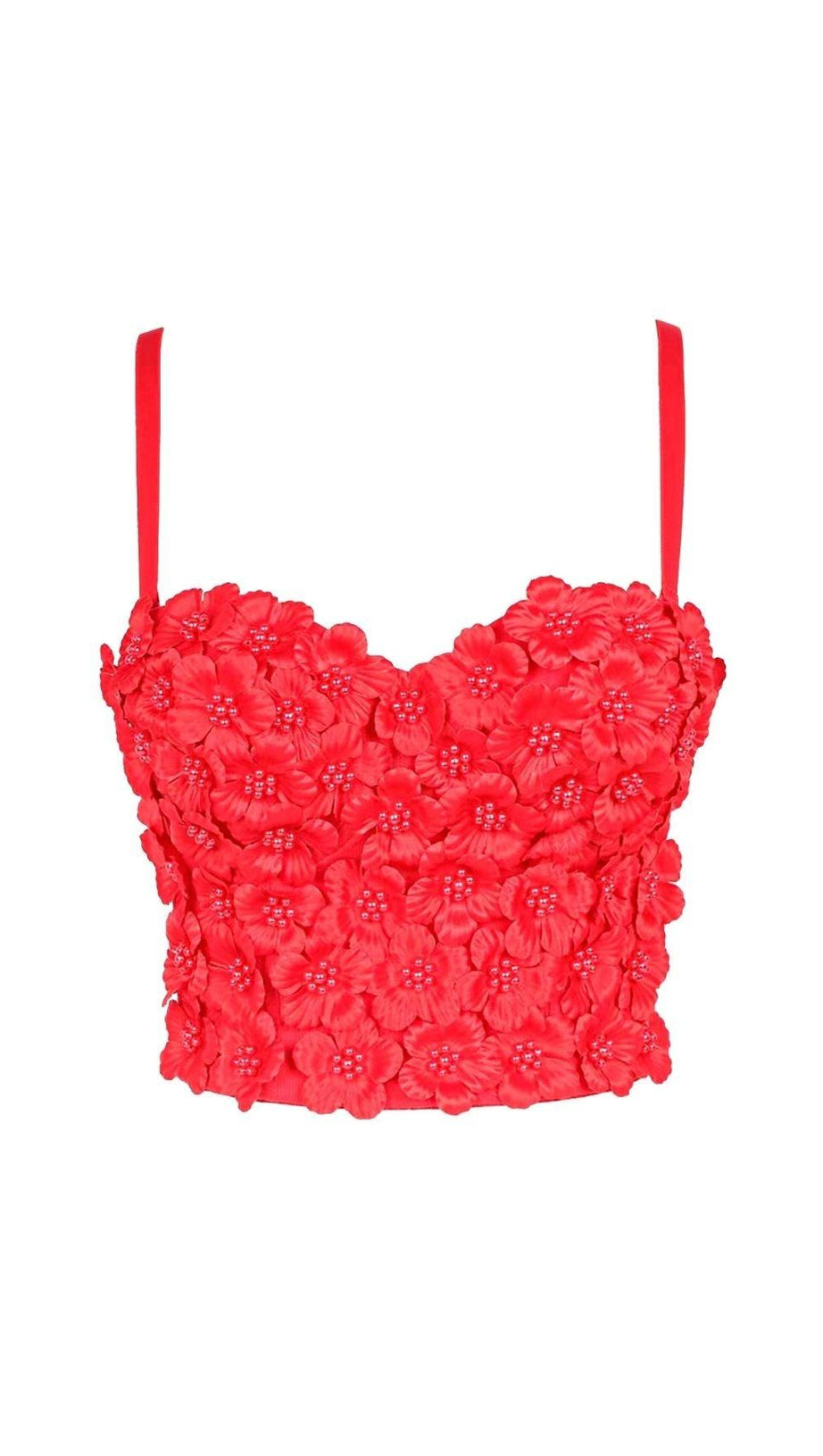 ROTES BLUMEN-KORSETTOP