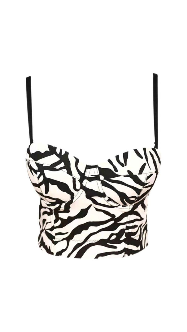 AIIZIE ZEBRA STRIPE CORSET TOP - product image