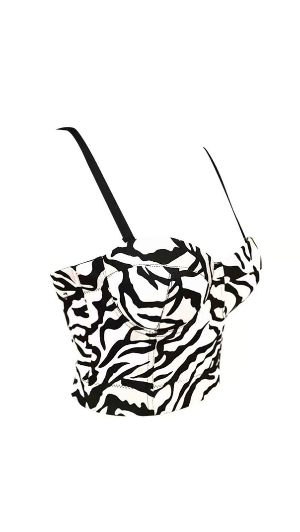 AIIZIE ZEBRA STRIPE CORSET TOP - product image