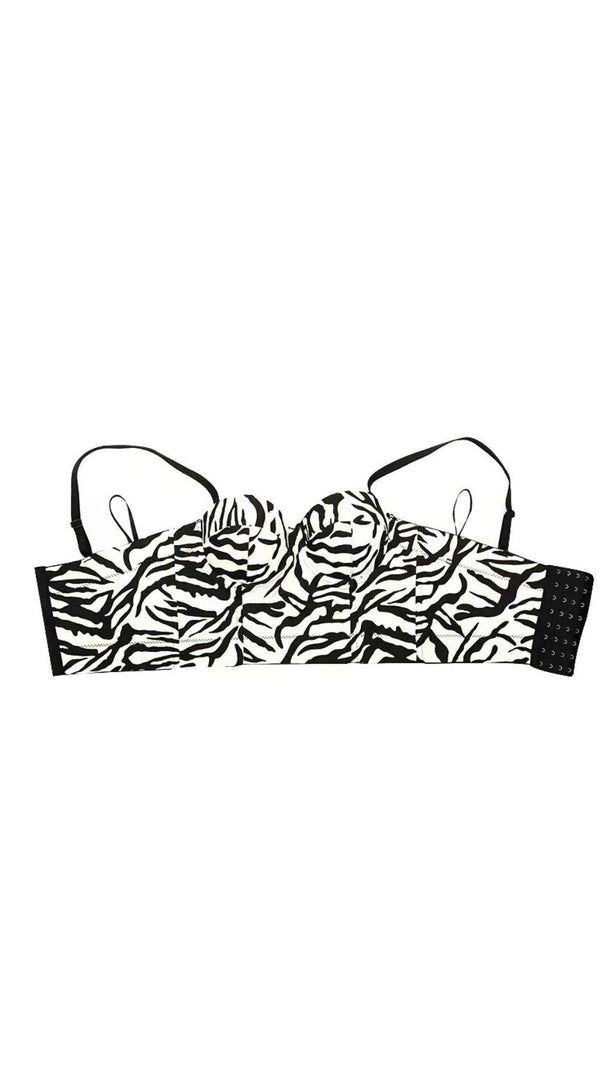 AIIZIE ZEBRA STRIPE CORSET TOP - product image
