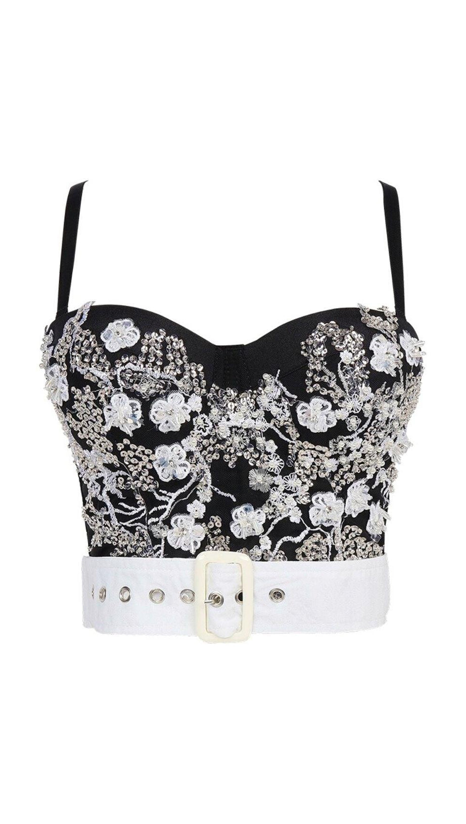BLACK EMBELLISHED BELT CORSET