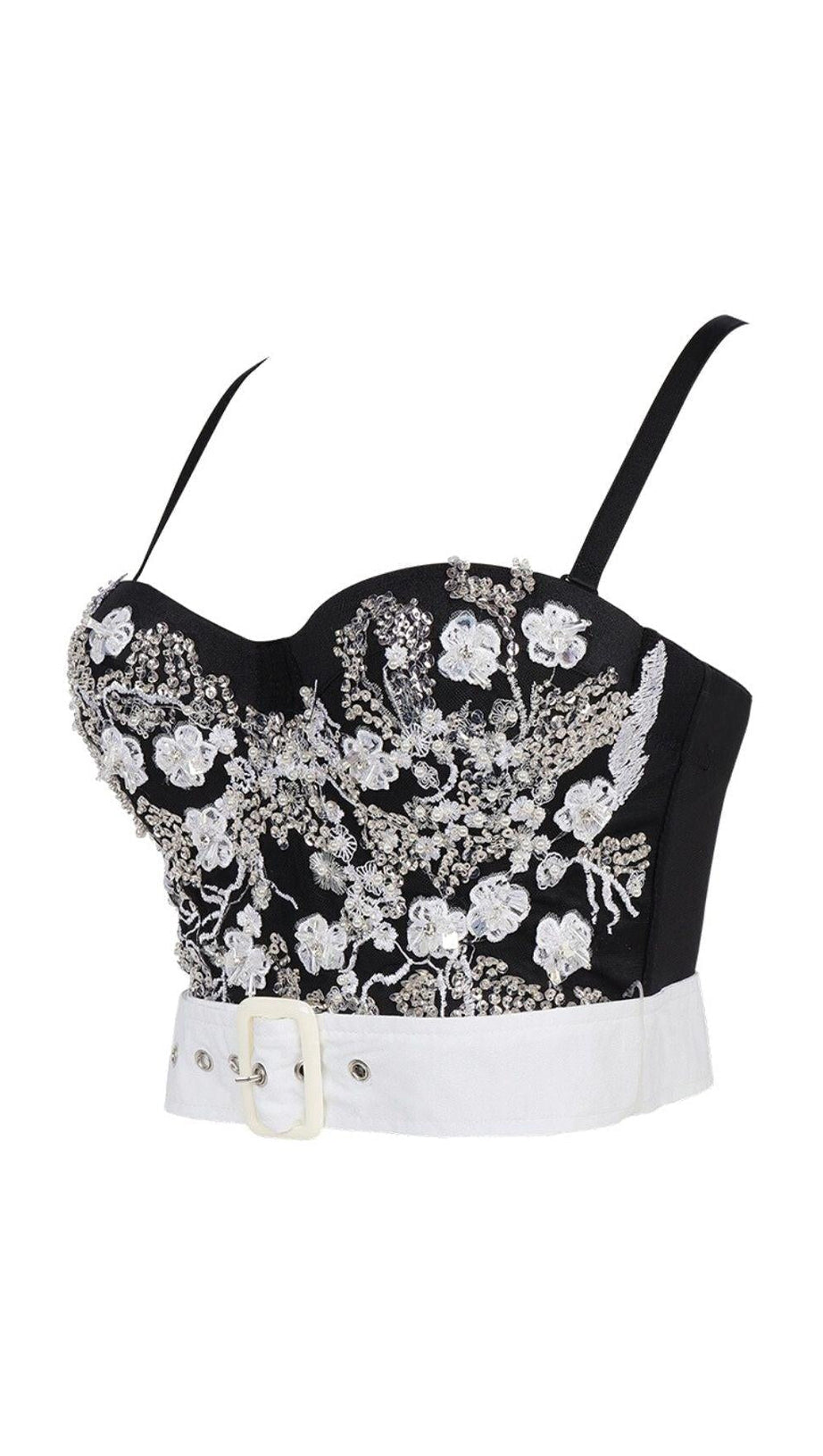 BLACK EMBELLISHED BELT CORSET