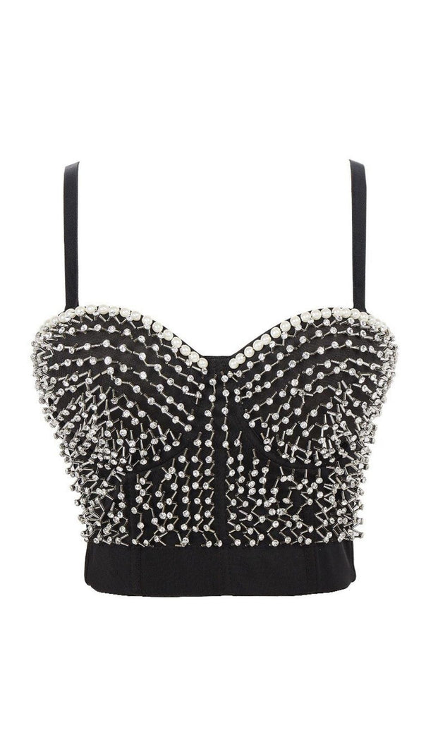 AIIZIE BLACK EMBELLISHED CORSET - product image
