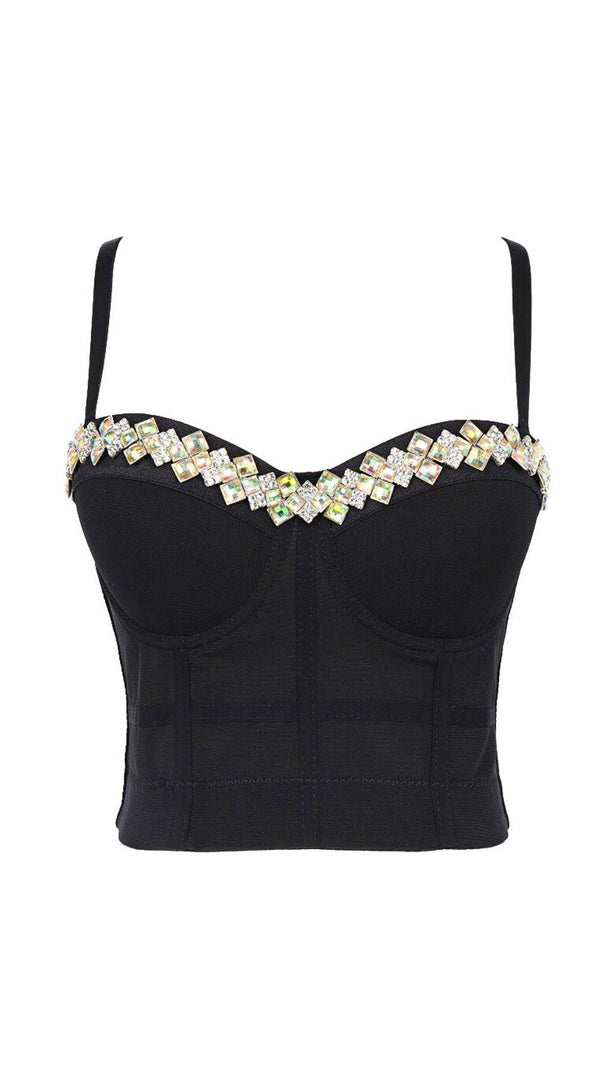 AIIZIE BLACK CRYSTAL CORSET - product image