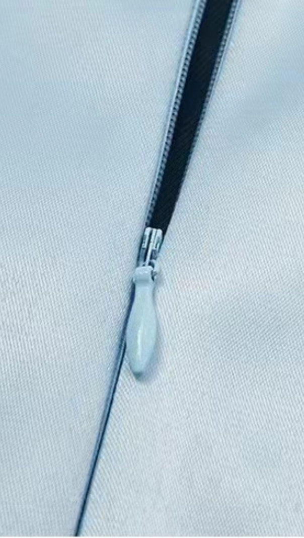 MINI ABITO CON FIOCCO DI CRISTALLI IN AZZURRO