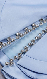 SATIN CRYSTAL BOW SKIRT IN BLUE