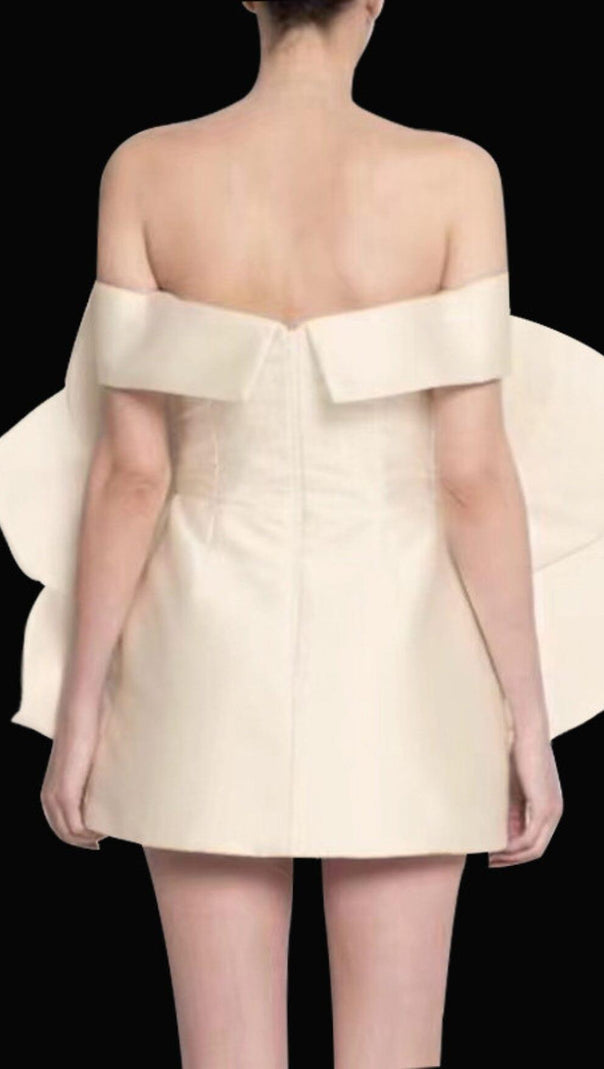 AIIZIE APRICOT ONE-SHOULDER THREE-DIMENSIONAL FLOWER BACKLESS DRESS - product image