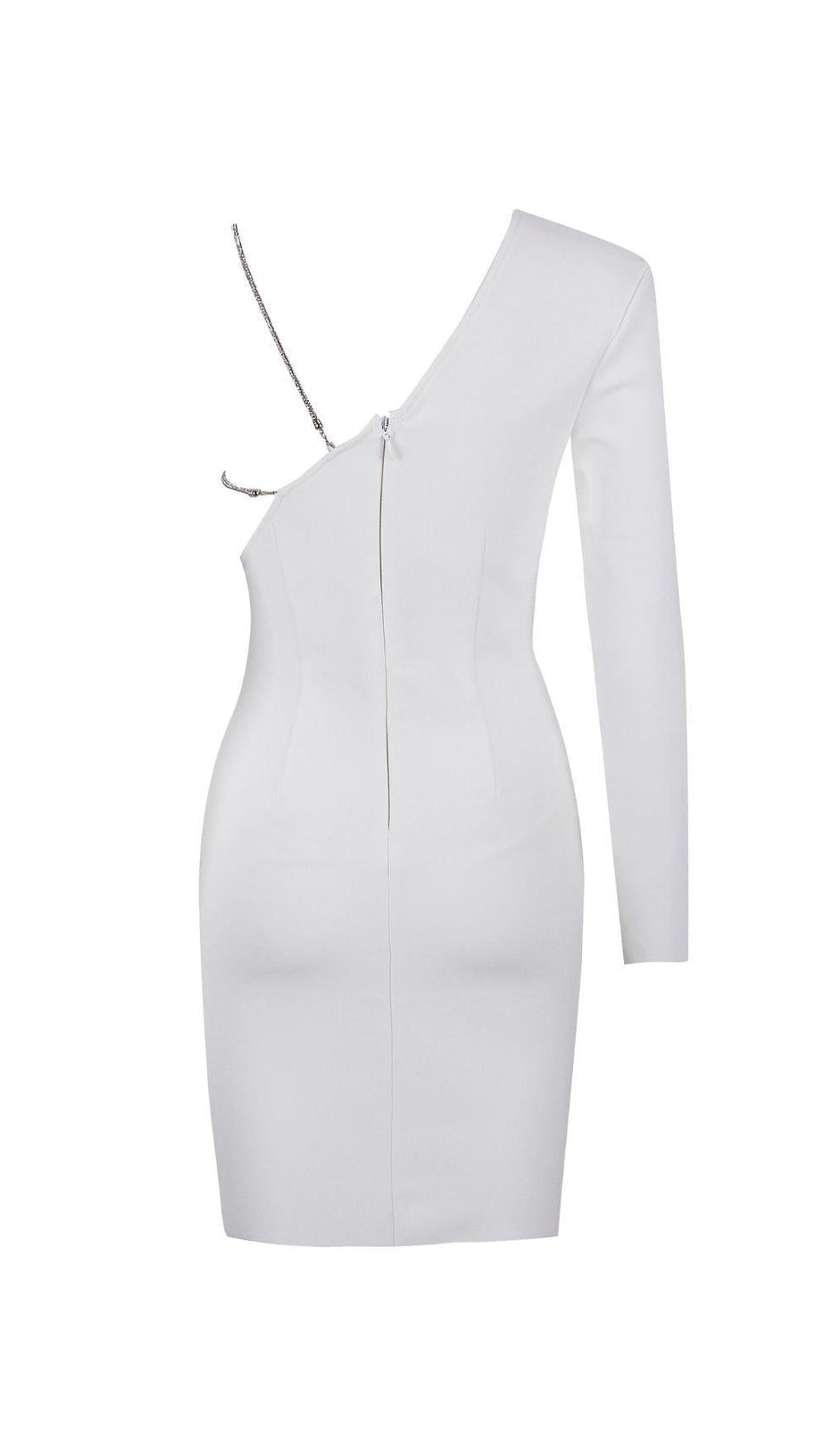 BLACK ONE SHOULDER CRYSTAL MINI DRESS