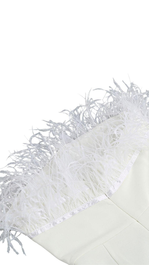 AIIZIE WHITE FEATHER JUMPSUIT - product image