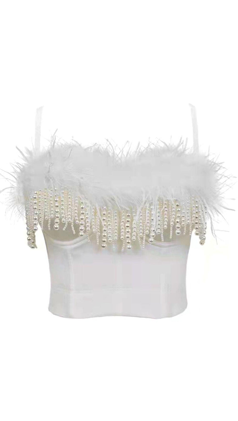 WHITE FEATHER PEARL TOP