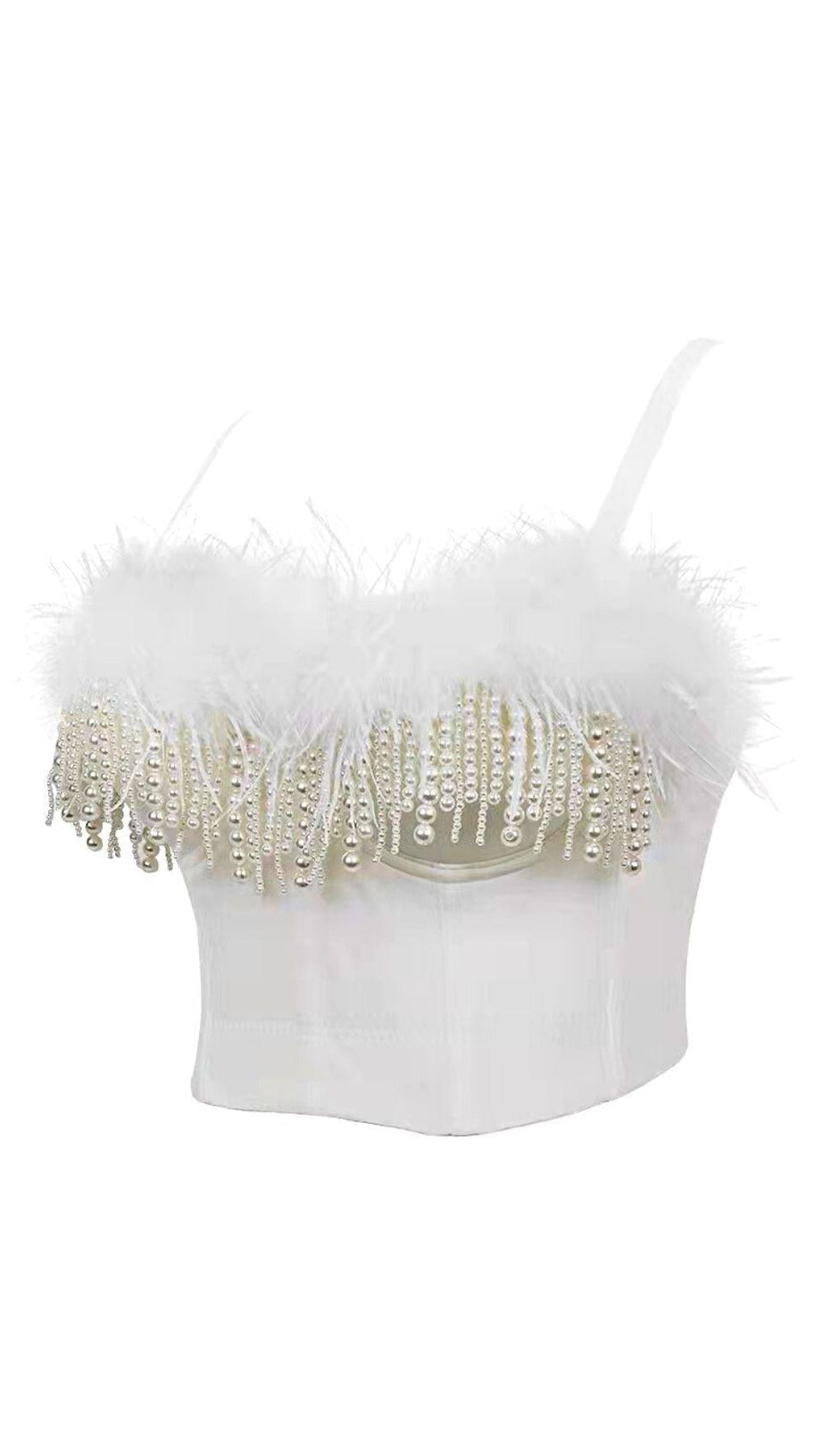 WHITE FEATHER PEARL TOP