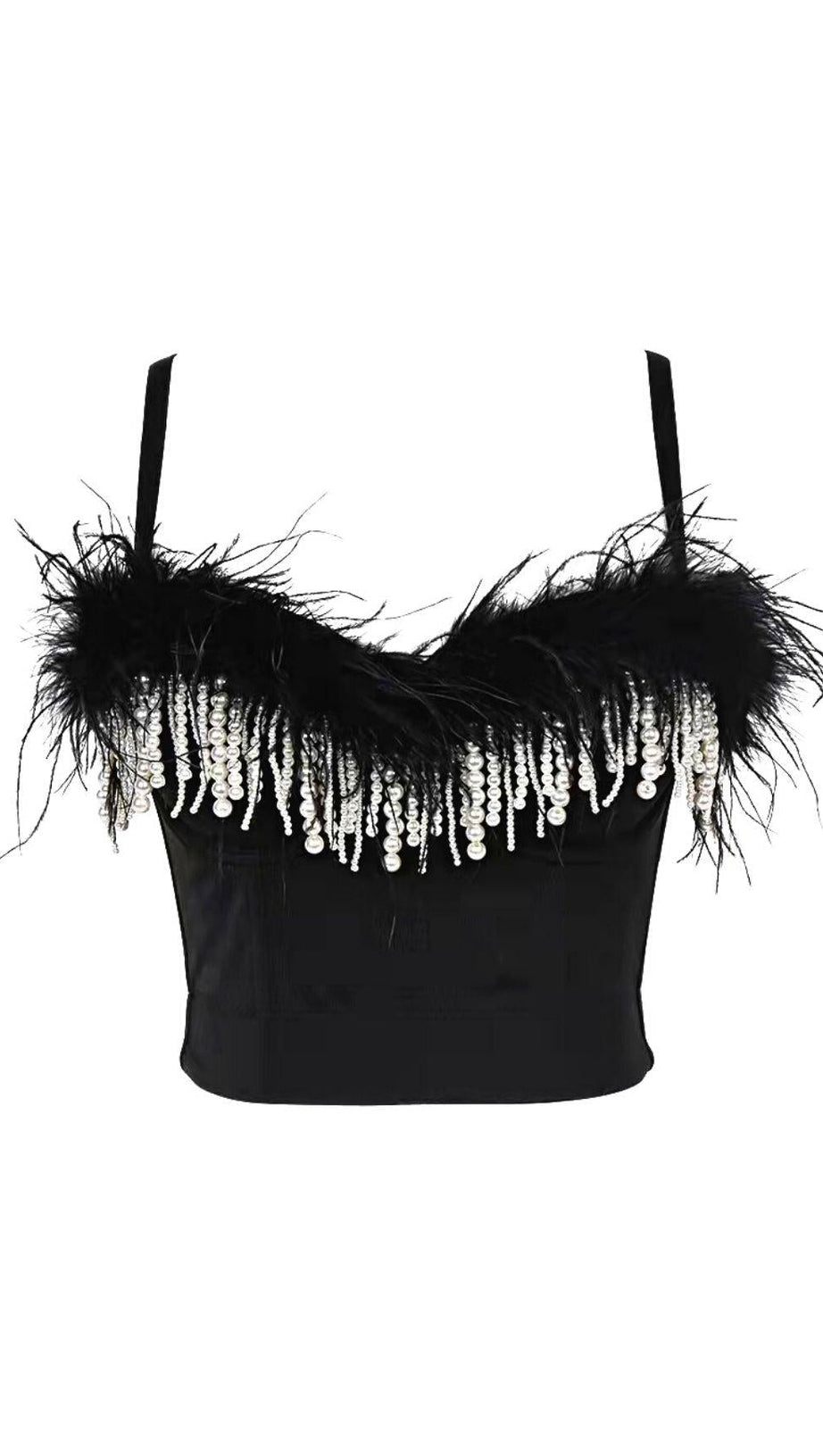 PEARL FEATHER CORSET TOP