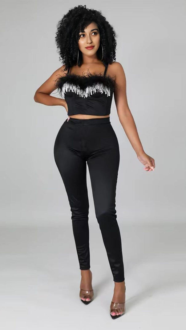 AIIZIE PEARL FEATHER CORSET TOP - product image