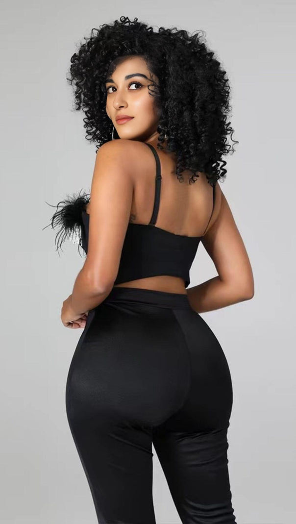AIIZIE PEARL FEATHER CORSET TOP - product image