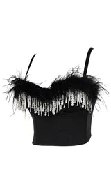 PEARL FEATHER CORSET TOP