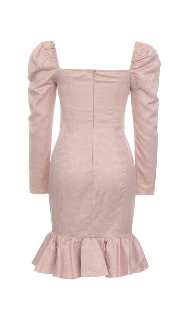 AIIZIE APRICOT FRENCH SEXY PUFF SLEEVE MERMAID DRESS - product image