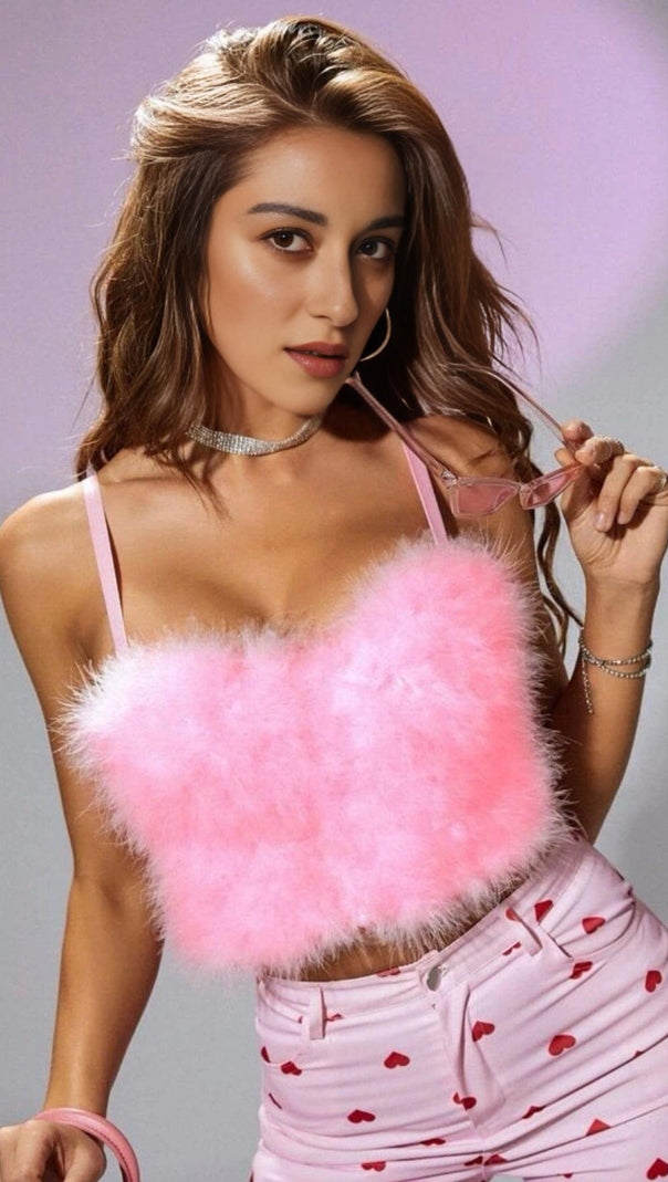 AIIZIE PINK FEATHER CORSET - product image
