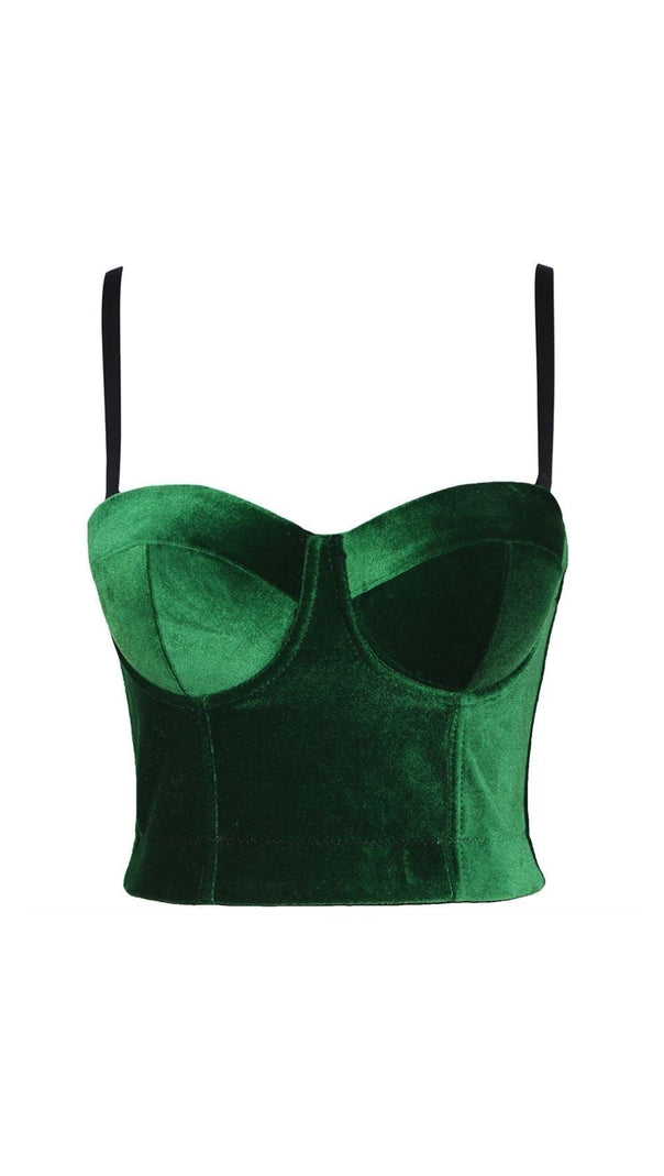 AIIZIE XMAS - STITCHING COLOUR VELVET CORSET - product image