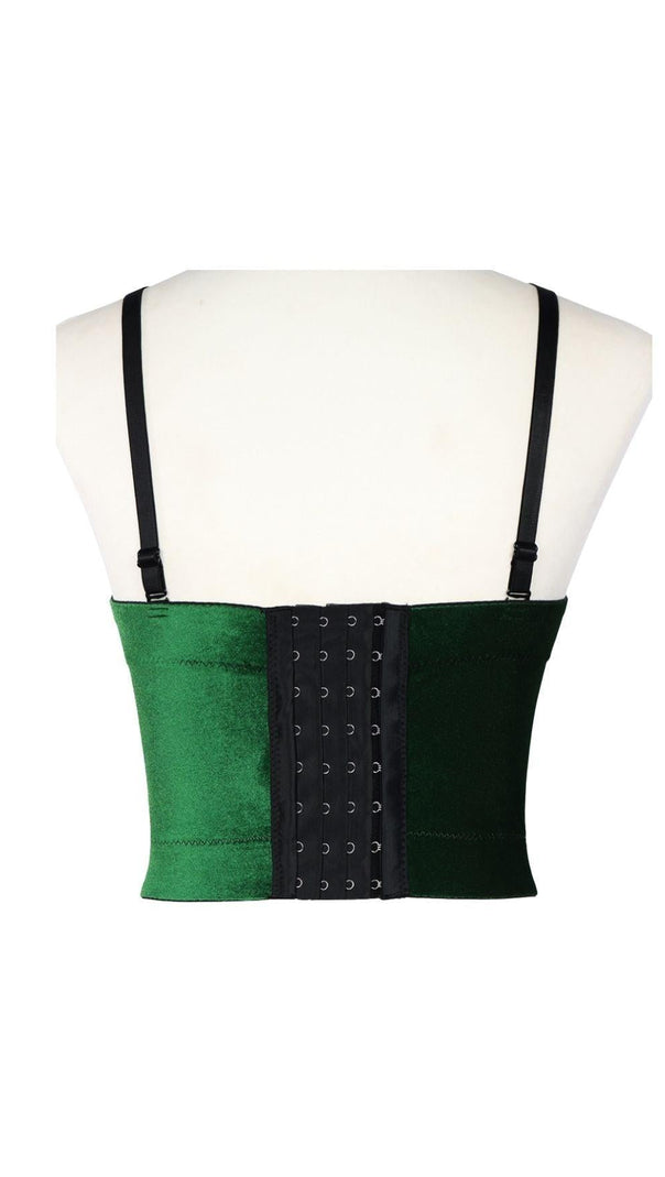 AIIZIE XMAS - STITCHING COLOUR VELVET CORSET - product image