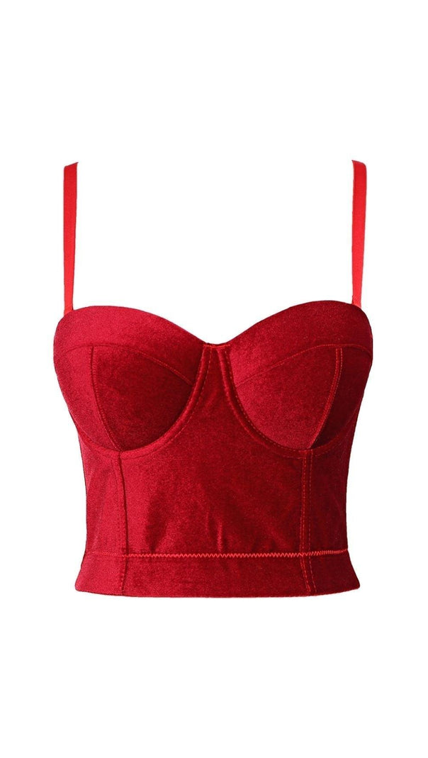 AIIZIE XMAS - STITCHING COLOUR VELVET CORSET - product image