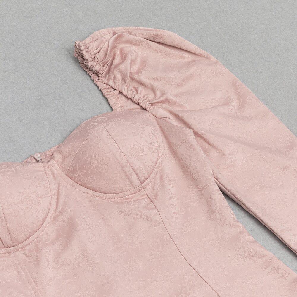 AIIZIE APRICOT FRENCH SEXY PUFF SLEEVE MERMAID DRESS - product image