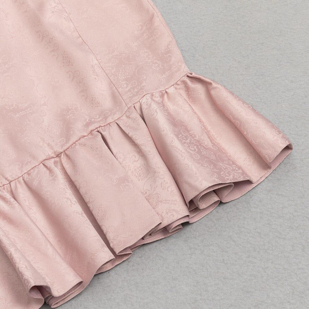 AIIZIE APRICOT FRENCH SEXY PUFF SLEEVE MERMAID DRESS - product image