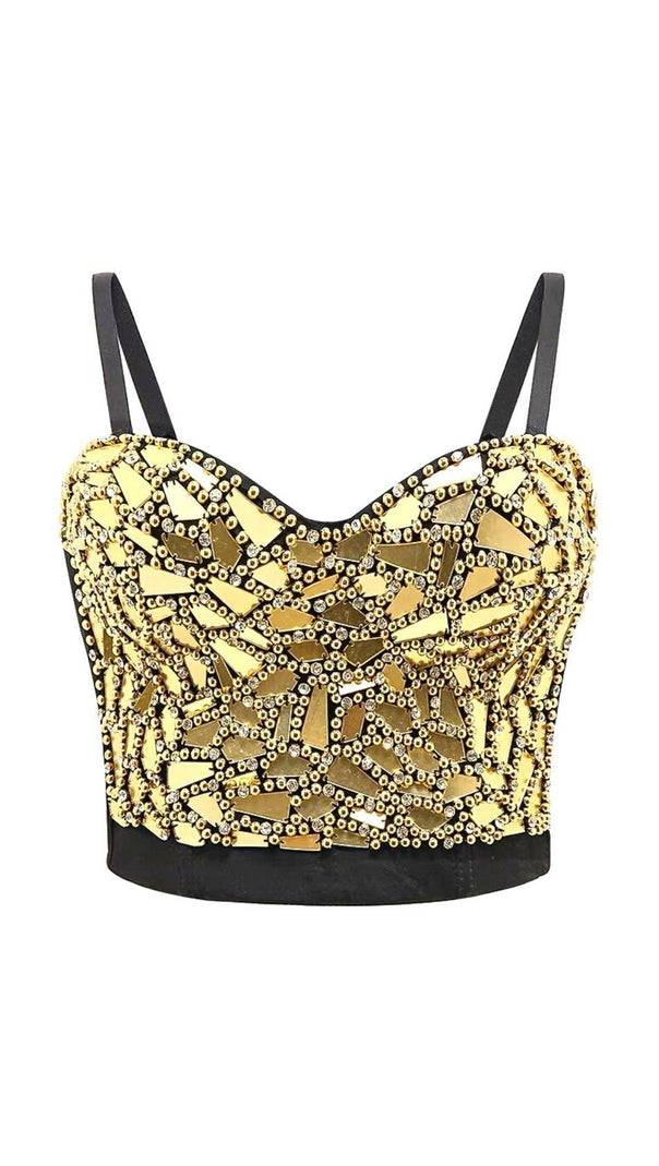 AIIZIE SILVER BEADED SEQUIN CORSET - product image