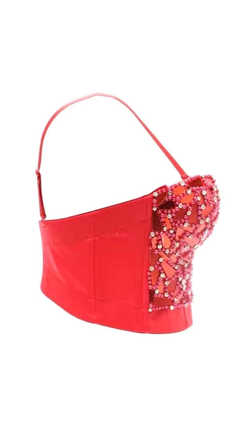 Silbernes Perlen-Pailletten-Korsett