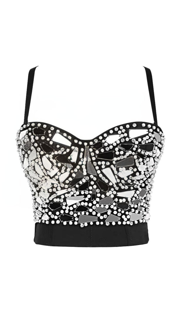 AIIZIE GOLD BEADED SEQUIN CORSET - product image