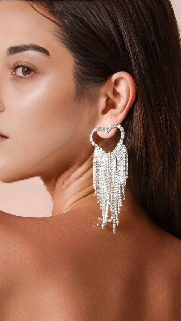 AIIZIE VONDE RHINESTONE TASSEL EARRINGS - product image