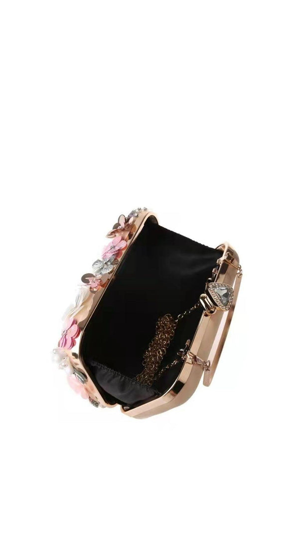 AIIZIE FLORAL ENBROIDERY CLUTCH - BLACK - product image