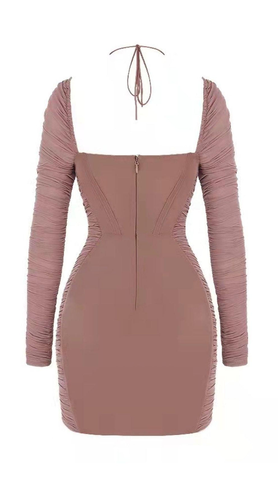 Dunkelrosa Minikleid mit Rüschen