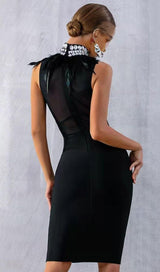 BLACK DIAMOND MIDI BANDAGE DRESS