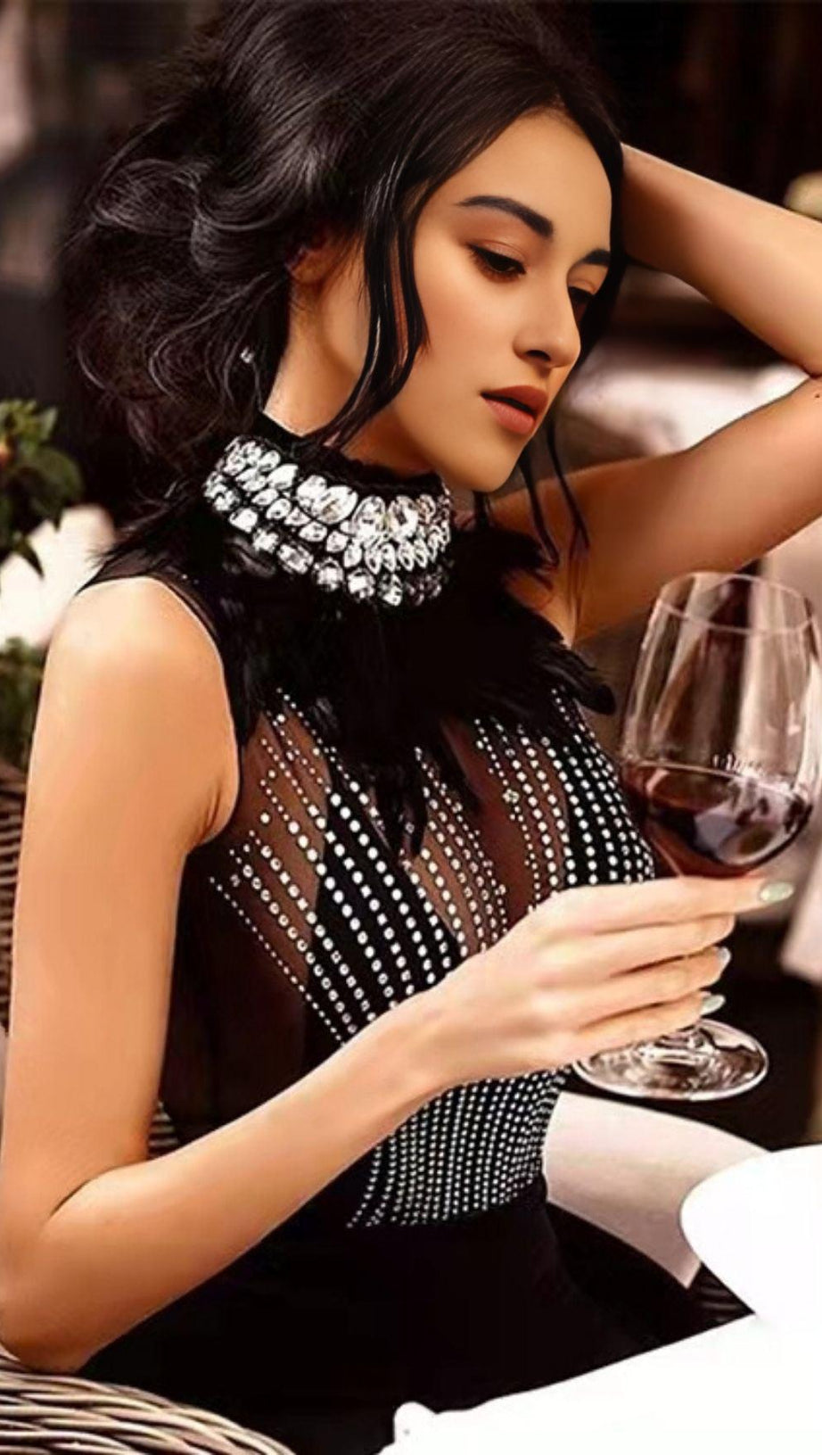 BLACK DIAMOND MIDI-BANDAGE-KLEID