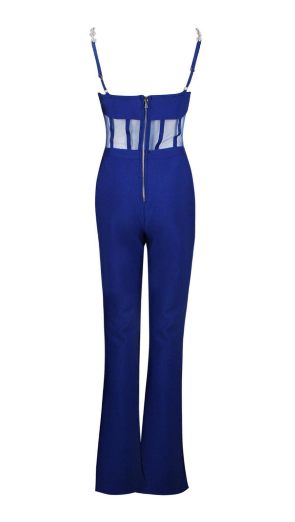 AIIZIE DEEP BLUE CHAIN STRAP JUMPSUIT - product image