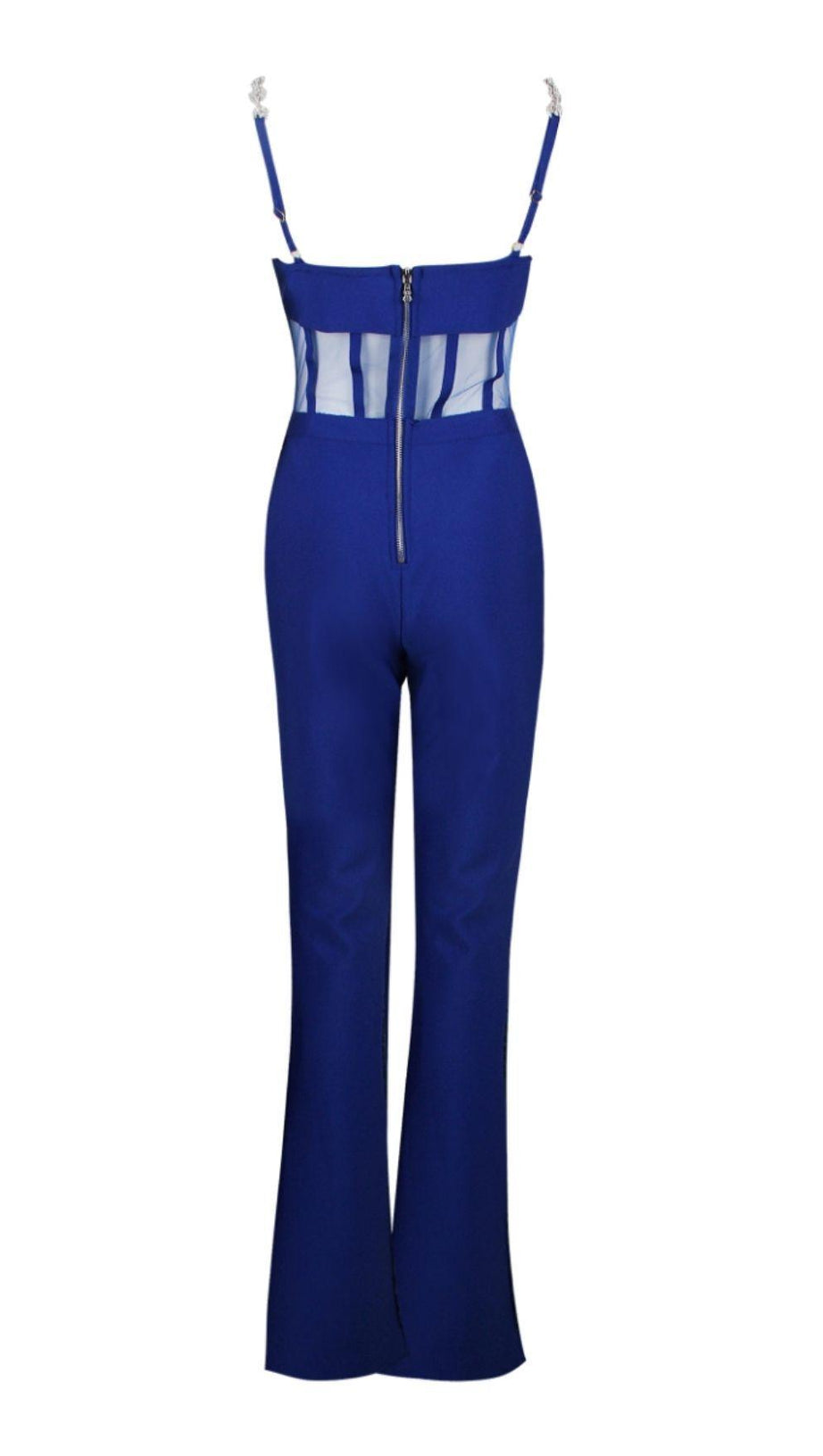 DEEP BLUE CHAIN STRAP JUMPSUIT