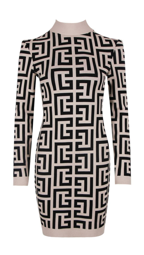 AIIZIE LONG SLEEVE HIGH COLLAR DRESS - product image