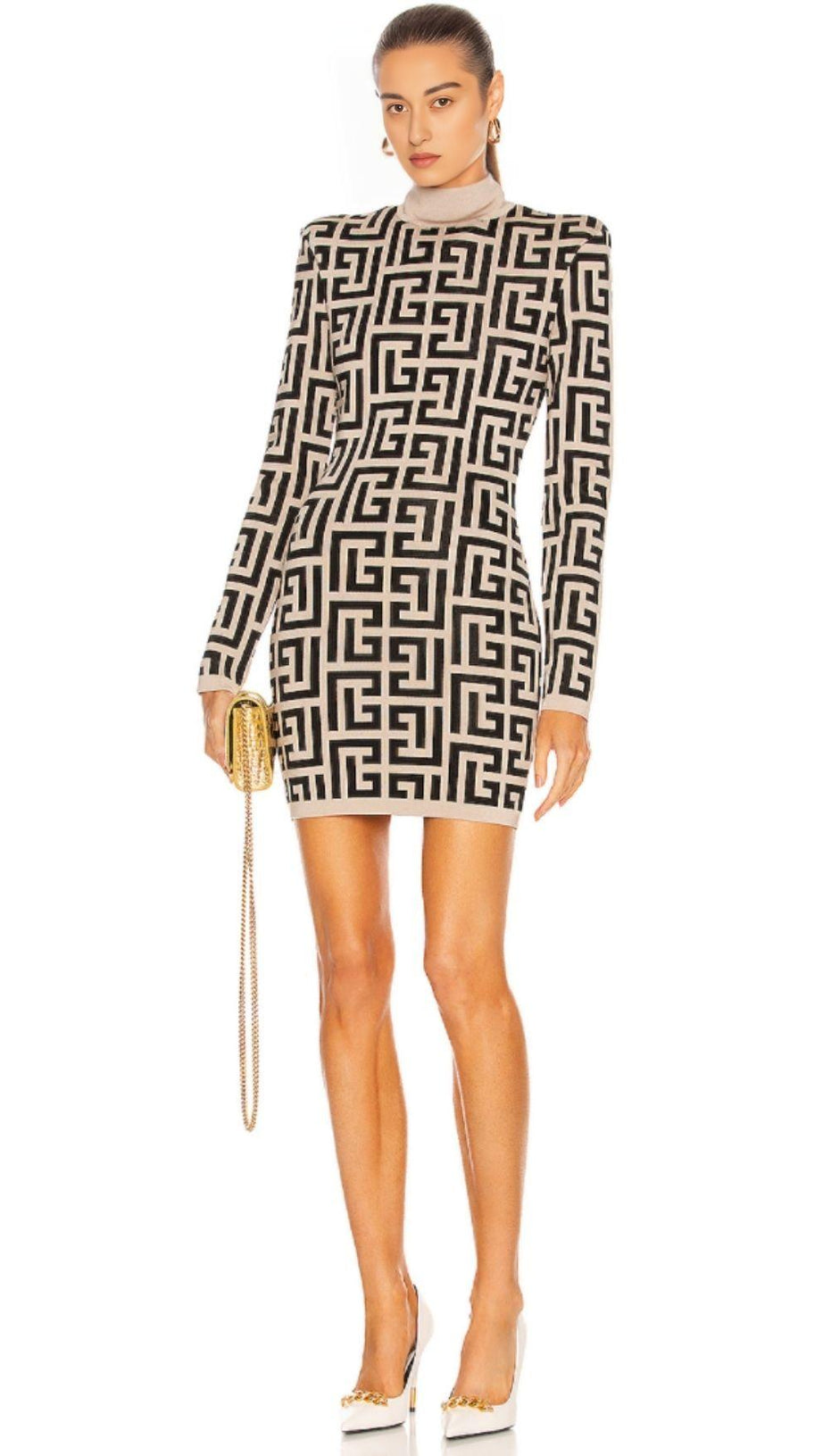 LONG SLEEVE HIGH COLLAR DRESS